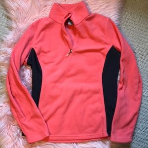 Champion coral and gray fleece pullover 1/4 zip